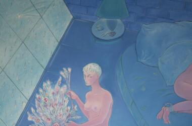 RG 03 Rocío García Lluvia Azul Blue Rain 2021 Oil on canvas 70 8 H x 74 8 W copy 2